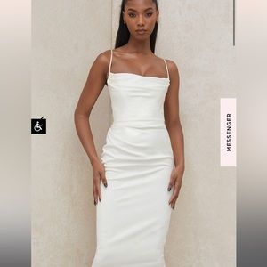 House of CB Anja Ivory Satin Corset Dress